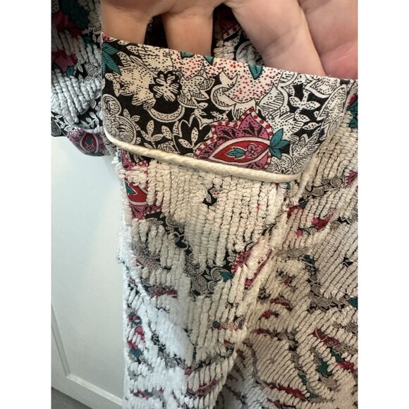 Vintage 1980s Stan Herman Herbcraft Chenille Robe Medium House Coat Pockets - Picture 8 of 8